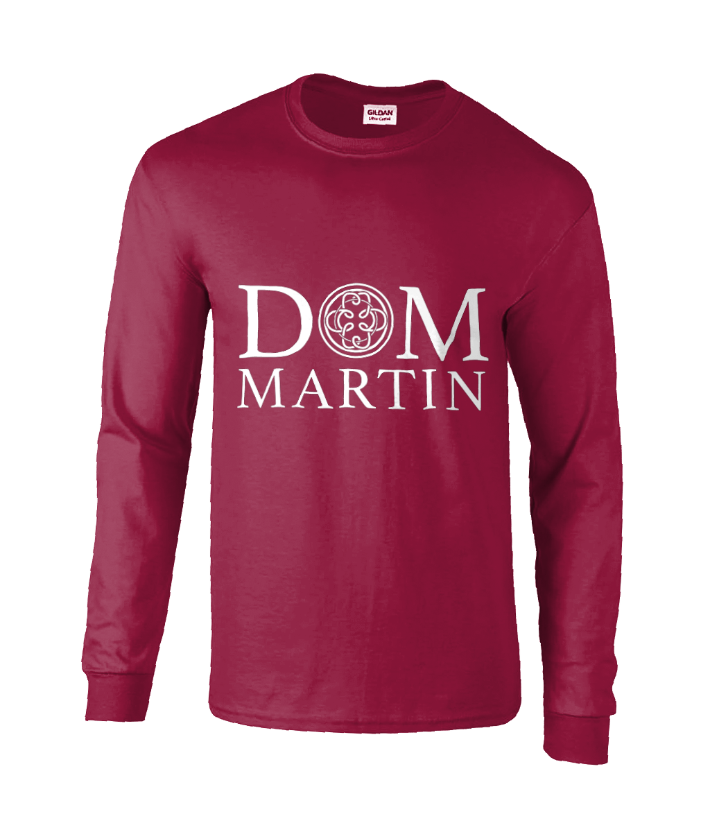 DOM MARTIN LONG SLEEVE UNISEX T-SHIRT. WHITE LOGO