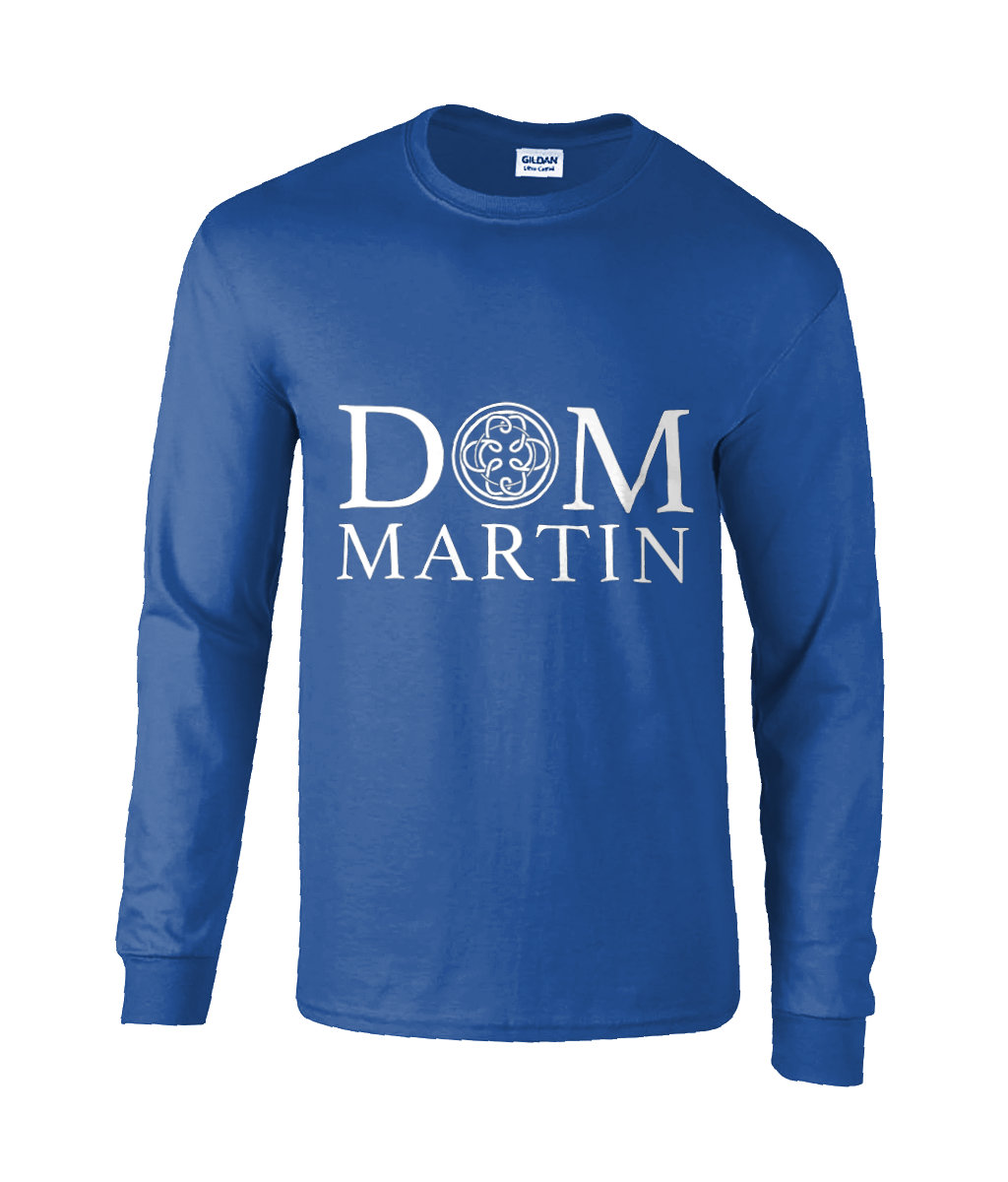 DOM MARTIN LONG SLEEVE UNISEX T-SHIRT. WHITE LOGO