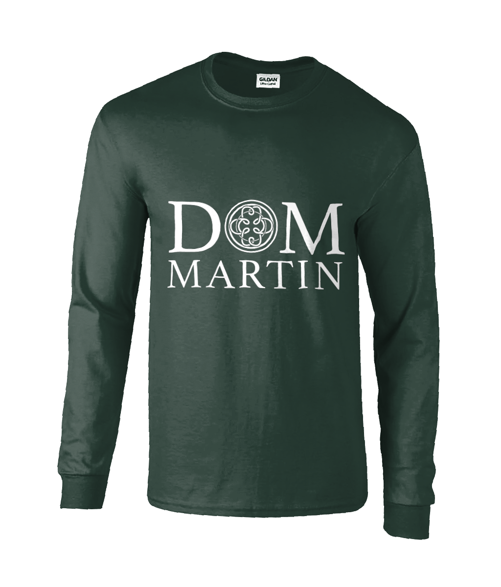 DOM MARTIN LONG SLEEVE UNISEX T-SHIRT. WHITE LOGO