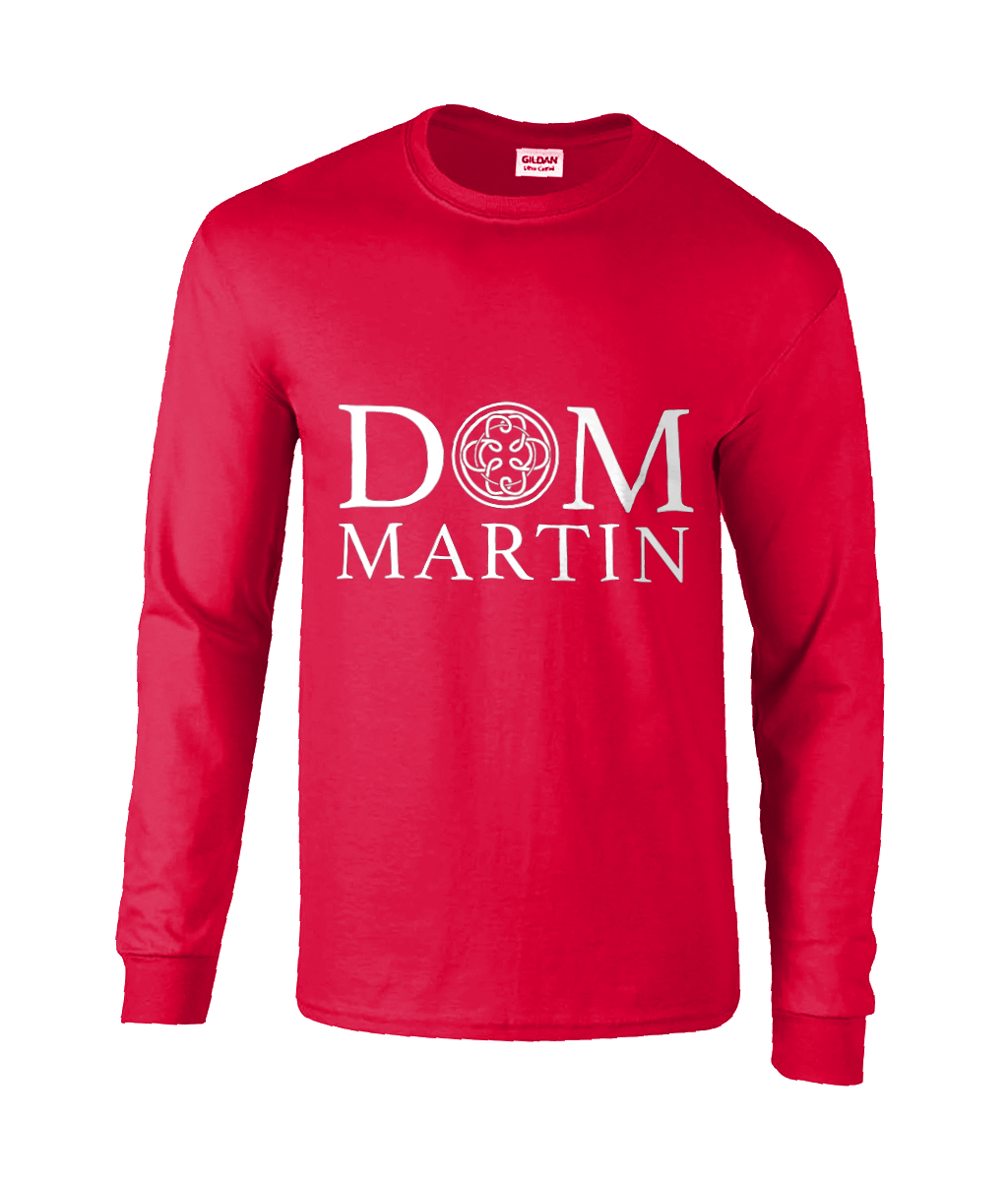 DOM MARTIN LONG SLEEVE UNISEX T-SHIRT. WHITE LOGO