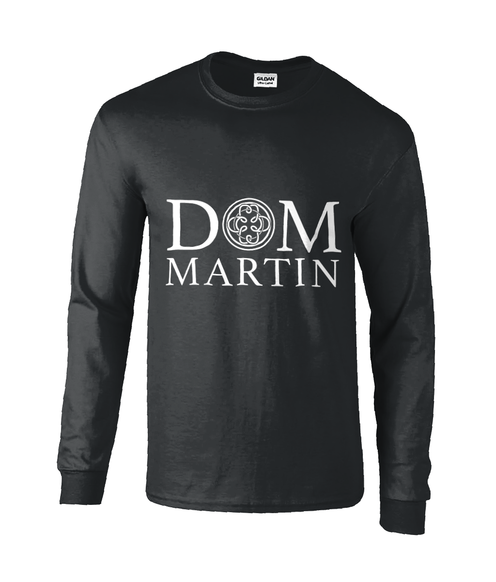 DOM MARTIN LONG SLEEVE UNISEX T-SHIRT. WHITE LOGO