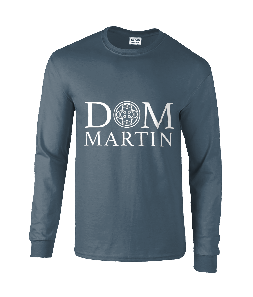 DOM MARTIN LONG SLEEVE UNISEX T-SHIRT. WHITE LOGO